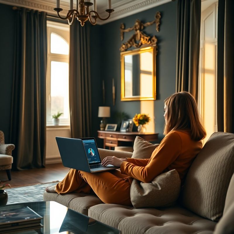 Účastnice sleduje finanční webinář z domova